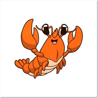 Kawaii lobster Posters and Art